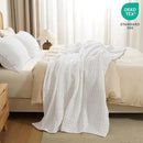 PHF 100% Cotton Waffle Weave Throw Blanket, Soft Lightweight Breathable Cozy Summer Throws for Couch Bed Sofa, Luxury Aesthetic Woven Blanket for Home Decor & Office, 50"x60", White by CozyNest Decor