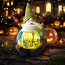 Solar Firefly Jar Gnome Waterproof- Large Garden Gnome Funny Solar Outdoor LED Lights Resin Statues 10.6" Lantern Figurines Decorations Birthday Gifts for Mom Women - Unique Housewarming Gifts by CozyNest Decor
