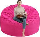 3FT Bean Bag Chair, Comfy Bean Bag Chairs with Memory Foam Filled, Fluffy Beanbag Sofa with Dutch Velvet Cover, Round BeanBag Chairs for Living Room, Playroom - Pink by TinyTreasures Baby Boutique