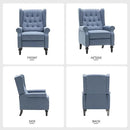 Mid Century Wingback Recliner Chair for Adults, Modern Linen Fabric Push Back Recliner Chairs with Button Tufted Upholstered Back & Footrest, Manual Recliner Chais for Living Room, Nursery, Blue by CozyNest Decor