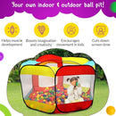 Kids Play Tent with 100 Balls – Extra Large 56″x50″ Pop-Up Ball Pit – Indoor/Outdoor Playhouse with Mesh Windows & Carry Bag by TinyTreasures Baby Boutique
