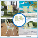 VINGLI Patio Lawn Webbed Folding Chairs Set of 4, Outdoor Beach Chair Portable Dining Chair for Outdoor Yard, Garden (Yellow, Classic) by GreenHaven Gardens