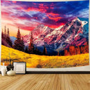 Delur Mountain Tapestry Sunset Forest Tree Nature Tapestry Wall Hanging Sunrise Psychedelic Scenic Landscape Headboard for Bedroom Living Room Home Decor (59.1" x 78.7") by CozyNest Decor
