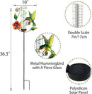 BAYN 36.3” Rain Gauge Outdoor Solar Powered 10 LEDs 7” Tube Garden Hummingbird Metal Decorative Stake with Waterproof Large Glass Tube Rain Guage for Yard, Garden, Patio, Lawn by GreenHaven Gardens