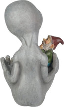 Andre' & Fritz Friendship Stories Alien and Gnome Garden Statue | Poly-Resin 6.5" h x 4" w x 3.5" d Outdoor Décor (Stories - Garden Statue) by GreenHaven Gardens