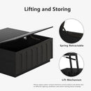 Lift Top Coffee Table with Storage, Modern Coffee Table with Arched Design, 31.5" Square Tea Table with Wood Grain, Minimalist Multifunctional Center Table for Living Room, Office, Black by CozyNest Decor