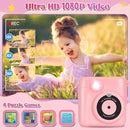Instant Print Camera for Kids - 2.4 Inch Kids Camera Instant Print with Paper & 32G Card- Digital Children Toys as Christams Birthday Gifts for Girls Boys Age 3-12 - Pink by TinyTreasures Baby Boutique