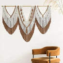 large macrame wall hanging - Boho Tapestry Macrame Wall Decor Art- Chic Bohemian Handmade Woven Tapestry Home Decoration for Bedroom Living Room Apartment Wedding Party - 43"x32" (Beige-Brown) by CozyNest Decor