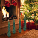 GenSwin Christmas Tree Flameless Taper Candles with Remote Timer, Christmas LED Taper Candles with 3D Flame, 4 Pcs Green LED Candlesticks for Christmas Home Decoration(0.78” x 9.8”) by CozyNest Decor