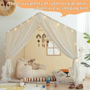 Kids Play Tent with Padded Mat, Kids Tents Large Princess Castle Pompoms Play House Indoor Playhouse Tent for Girl Bed Tents by TinyTreasures Baby Boutique