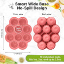 KeaBabies Silicone Food Freezer Trays with Lid, 2oz x 10 Pods Baby Food Storage Containers, Easy Puree Meal Prep, Breast Milk Silicone Freezer Molds, Dishwasher,Microwave Safe,BPA-Free(Blossom) by TinyTreasures Baby Boutique