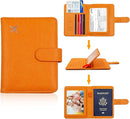 Melsbrinna Rfid Passport Holder for Travel women/Men, Cute Passport Wallet Rfid Blocking Card Slots, Rfid Passport Cover/CaseTravel Wallet, Passport Book Holder (1, Orange) by TinyTreasures Baby Boutique