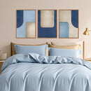 KAIRNE Blue Modern Abstract Canvas Wall Art,Neutral Prints Set of 3(16”X24”),Simple Design Wall Decor,Boho Minimalist Paintings,Blue and White Geometry Pictures for Living Room Bedroom Office Decor by CozyNest Decor