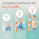 Cherish Baby Care Baby Toothbrush & Toddler Toothbrush Set (0-2 Years) - BPA-Free & Safety-Tested, 2023 Award Winner, Food-Grade Silicone (Orange) by TinyTreasures Baby Boutique