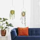 AceList Boho Gold Metal Hanging Planters, Set of 2 with Hooks & Chains - Versatile Wall & Ceiling Plant Hangers for Indoor/Outdoor Décor by GreenHaven Gardens