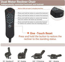 Power Lift Recliner Chair for Adults Elderly Chenille Lay Flat Recliners with Massage Heat, Extended Footrest, Wireless Charging Device, USB Ports, Cup Holder, Lumbar Pillow Up to 400LBS