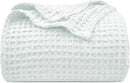 PHF Ultra Soft Waffle Weave Blanket King Size 104"x 90"- Washed Lightweight Breathable Cozy Woven Blanket for Bed - Aesthetic Decor for Couch Bedding Sofa Home Car - Ice Blue by CozyNest Decor