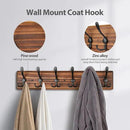 Coat Rack Wall Mount, Wooden Heavy Duty Coat Rack for Wall,6 Triple Coat Hanger Hooks for Hanging Coats,Jacket,Hat,Clothes (Brown, 6 Hooks) by CozyNest Decor