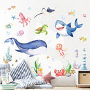 Supzone Under The Sea Wall Decals Ocean Whale Shark Turtle Seaweed Wall Stickers for Kids Toddlers Bedroom Living Room Baby Nursery Wall Decor by TinyTreasures Baby Boutique