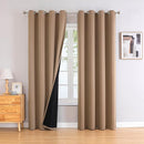 ChrisDowa 100% Blackout Curtains for Bedroom with Black Liner, 2 Thick Layers Total Blackout Thermal Insulated Grommet Window Curtains 2 Panels Set (Cappuccino, 52 x 72 Inch) by TinyTreasures Baby Boutique