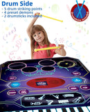SUNLIN 2-in-1 Music Jam Mat, Music Learning Toy for Boys Girls 3-6, Drum Set + Piano Mat, Toddler Birthday Gift 3 4 5 6 Years, Record & Playback, Built-in Songs, 8 Instrument Sounds, Volume Control by TinyTreasures Baby Boutique
