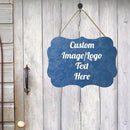 Personalized Wooden Welcome Sign - Customized Image/Text Hanging Door Sign Farmhouse Decor for Home Office - 11.2 * 8 Inch by CozyNest Decor