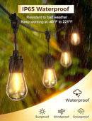 XMCOSY+ 48FT Outdoor String Lights Waterproof - LED Patio Hanging Lights for Outside Porch Backyard Gazebo Garden, Commercial Grade 16 Edison Bulbs by GreenHaven Gardens