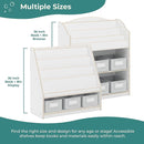 Guidecraft EdQ Book and Bin Display White with 3 Storage Bins: Wooden Kids Bookcase and Toy Storage Organizer; Homeschool and Classroom Bookshelf Furniture by TinyTreasures Baby Boutique