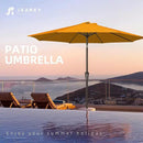 JEAREY 10FT Outdoor Patio Umbrella Outdoor Table Umbrella with Push Button Tilt and Crank, Market Umbrella 8 Sturdy Ribs UV Protection Waterproof for Pool, Garden (Light Orange) by GreenHaven Gardens
