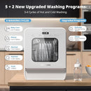 AIRMSEN Portable Countertop Dishwasher with 5L Water Tank, Mini Dishwasher with 14.6” Narrow & 20.1“ Deep Design, 9 Programs, 24H Delay Start & 360° Dual Spray, No Hookup Needed, C01, White by TinyTreasures Baby Boutique