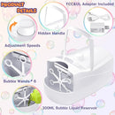 Bubble Machine, Automatic 18000+ Per Minute Big Bubbles Blower Maker for Kids Toddlers with 2 Speeds,6 Wands,Operated by Plugin or Batteries for Outdoor/Indoor Birthday Parties,Wedding (White) by TinyTreasures Baby Boutique
