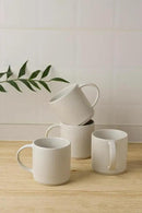 famiware Coffee Mug Set for 4, Star 12 oz Catering Mugs Cup Set with Handle for Coffee, Tea, Cocoa, Milk - Ceramic Stoneware Drinkware Set, Matte White by CozyNest Decor