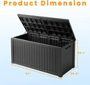 180 Gallon Double-Wall Resin Deck Box - Lockable Waterproof Outdoor Storage Box, 1000lbs Capacity & Doubles as Seating for Patio Furniture, Garden Tools, Pool Accessoriess (Black) by CozyNest Decor