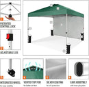 CROWN SHADES 10x10 Pop Up Canopy with 1 Side Wall - Beach Tent with One Push Setup - Outdoor Sun Shade for Events, Parties, Camping - Gazebo with STO-N-Go Cover Bag (Forest Green) by GreenHaven Gardens
