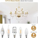 Modern Elegant 12 Lights K9 Crystal Glass Chandelier Golden Pendant Ceiling Lighting European Style for Dining Living Room Bedroom Transparent,12 E12 Bulbs Required by CozyNest Decor