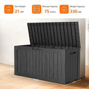 75 Gallon Resin Deck Box, Lockable Patio Outdoor Storage Box for Furniture, Garden Tools and Tools Storage, Waterproof Outside Storage Boxes - Black by GreenHaven Gardens
