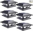 SIEDiNLAR Solar Post Lights Outdoor 2 Modes LED Deck Fence Cap Light for 4x4 5x5 6x6 Posts Patio Garden Decoration Warm White/Cool White Lighting Black (6 Pack) by GreenHaven Gardens