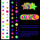 108feet UV Round Dot Star Kit Neon Paper Garland Glow in The Dark Party Favors Streamers Banner for Black Party Supplies UV Reactive Circle Dot Star Garland Wedding Birthday Glow Party Supplies… by TinyTreasures Baby Boutique