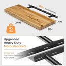 Floating Shelves for Wall, 24" Live Edge Solid Elm Wood Floating Shelf, Wall-Mounted Display Shelves with Invisible Heavy-Duty Metal Bracket, Floating Shelf for Kitchen (Natural, Set of 2) by CozyNest Decor
