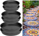 6 Pcs Round Stepping Stone Molds, 3 Size Reusable Cement Molds for Concrete, 8''/9.4''/ 10.8'' Plastic Concrete Mold for Casting Garden and Walkway by GreenHaven Gardens