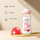 YOHKOH Natural Glass Baby Bottle with Natural Response Nipple, Newborn Anti-Colic Baby Bottles, Wide Neck Mushroom Cap Baby Bottle, Clear (8.8ounce (Pack of 4), Red2) by TinyTreasures Baby Boutique