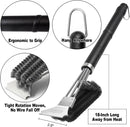 GRILLART Grill Brush and Scraper BBQ Brush for Grill, Safe 18" Stainless Steel Woven Wire 3 in 1 Bristles Grill Cleaning Brush, BR-4516 by GreenHaven Gardens