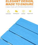 HDPE Outdoor Dining Table, 66.9” Rectangle Patio Dining Table for 6, All-Weather HDPE Outdoor Table with 2.2” Umbrella Hole, HDPE Patio Furniture for Deck, Backyard, Garden, Pool, Sky Blue by CozyNest Decor