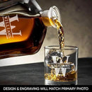 Custom Whiskey Decanter and Whiskey Glasses Set in Handcrafted Box by CozyNest Decor