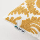 HWY 50 Mustard Yellow Decorative Throw Pillow Covers 18x18 Inch (1 Piece), Embroidered Cotton Farmhouse Cushion Cover Pillow Case for Sofa Couch Living Room Bed Bedroon, Floral Branches by CozyNest Decor