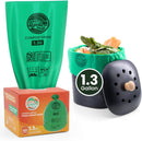 Compost Bags 1.3 Gallon,100 Count,Compostable Small Trash Bags for Kitchen Countertop Compost Bin 0.75, 1,1.2, 1.3Gallon,ASTM D6400, US BPI and Europe OK compost HOME certified by GreenHaven Gardens
