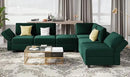 Belffin Modular Sofa Middle Module with Storage for Modular Sectional Sofa Couch Velvet Accent Armless Chair Green by CozyNest Decor