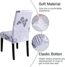JQinHome Pattern Chair Covers for Dining Room Set of 4, High Stretch Removable Washable Parsons Chair Slipcover for Home Party Hotel Wedding Ceremony (Grey Butterfly,4PCS) by CozyNest Decor