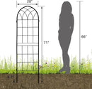 LZRS 4 Pack 71x20in Rustic Iron Arch Decoration Garden Trellis with Black Metal Coating – Perfect for Supporting Climbing Plants Outdoor, Roses, Vines, Flowers, and Vegetables. by GreenHaven Gardens
