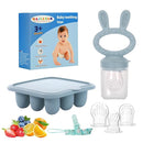 WAJIAYON Baby Breastmilk Popsicle Molds & Baby Fruit Feeder (2 Pack), Baby Food Freezer Tray Storage Containers, Silicone Teething Pacifier Feeder and Teether for Babies,Baby Feeder - Blue by TinyTreasures Baby Boutique